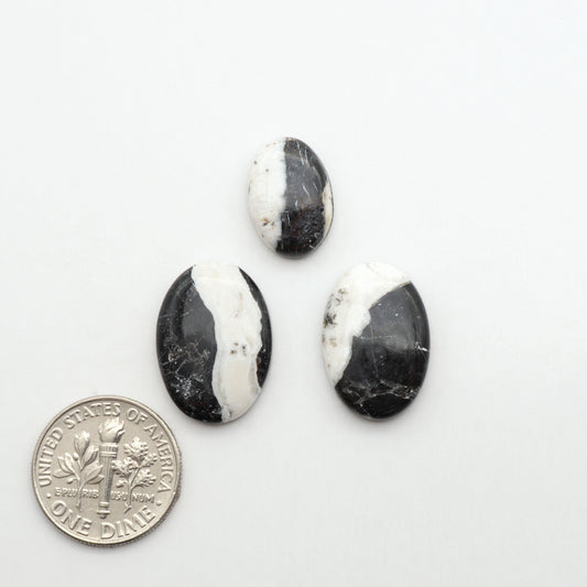 Natural White Buffalo Stone Cabochons are semi-precious gemstones cut into shapes ideal for jewelry-making, making them an excellent choice for artisans.