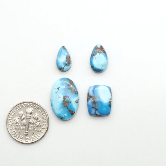 Discover the beauty of Natural Golden Hills Turquoise—prized for its icy blue tones, golden matrix, and exceptional quality. Ideal for artisan jewelry designs.