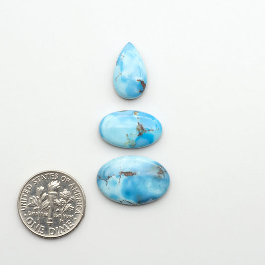 Discover the beauty of Natural Golden Hills Turquoise—prized for its icy blue tones, golden matrix, and exceptional quality. Ideal for artisan jewelry designs.