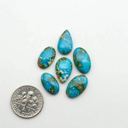 Sonoran Mountain Turquoise showcases a stunning blend of blue and green hues and natural patterns that make it a must-have for any jewelry collection.