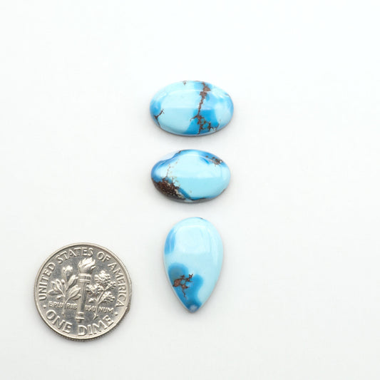Discover the beauty of Natural Golden Hills Turquoise—prized for its icy blue tones, golden matrix, and exceptional quality. Ideal for artisan jewelry designs.