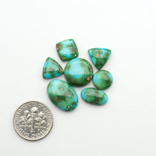 Sonoran Mountain Turquoise showcases a stunning blend of blue and green hues and natural patterns that make it a must-have for any jewelry collection.