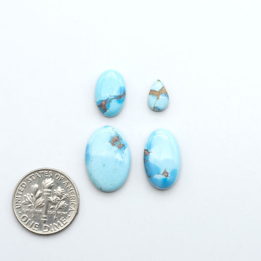 Discover the beauty of Natural Golden Hills Turquoise—prized for its icy blue tones, golden matrix, and exceptional quality. Ideal for artisan jewelry designs.