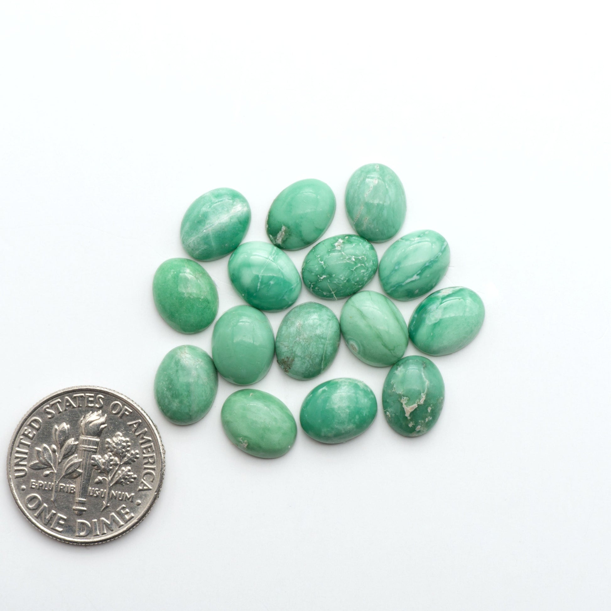 Shop Australian Variscite cabochons with natural matrix patterns, ideal for silversmiths and jewelry makers creating custom rings and pendants.