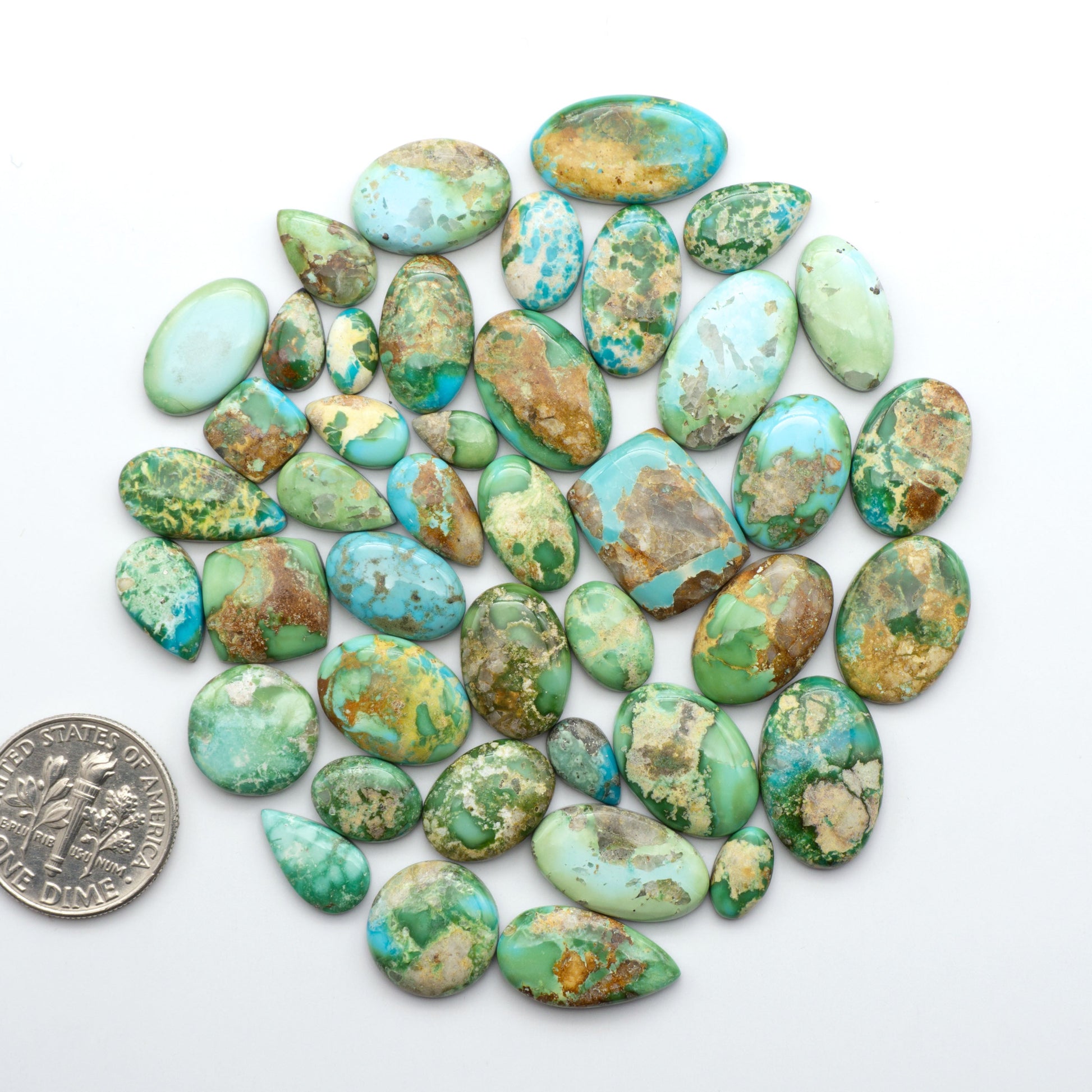 Sonoran Mountain Turquoise showcases a stunning blend of blue and green hues and natural patterns that make it a must-have for any jewelry collection.