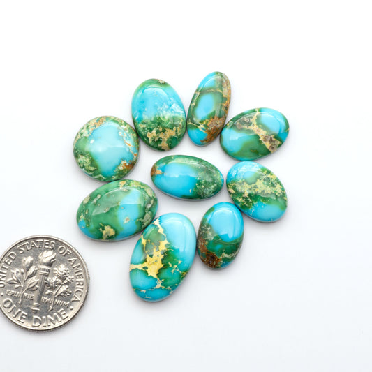 Sonoran Mountain Turquoise showcases a stunning blend of blue and green hues and natural patterns that make it a must-have for any jewelry collection.