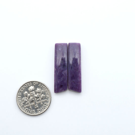 natural Charoite cabochons with vivid violet swirls, perfect for jewelry makers and silversmiths creating rings, pendants, and custom designs.