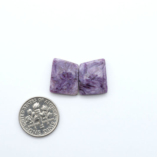 natural Charoite cabochons with vivid violet swirls, perfect for jewelry makers and silversmiths creating rings, pendants, and custom designs.