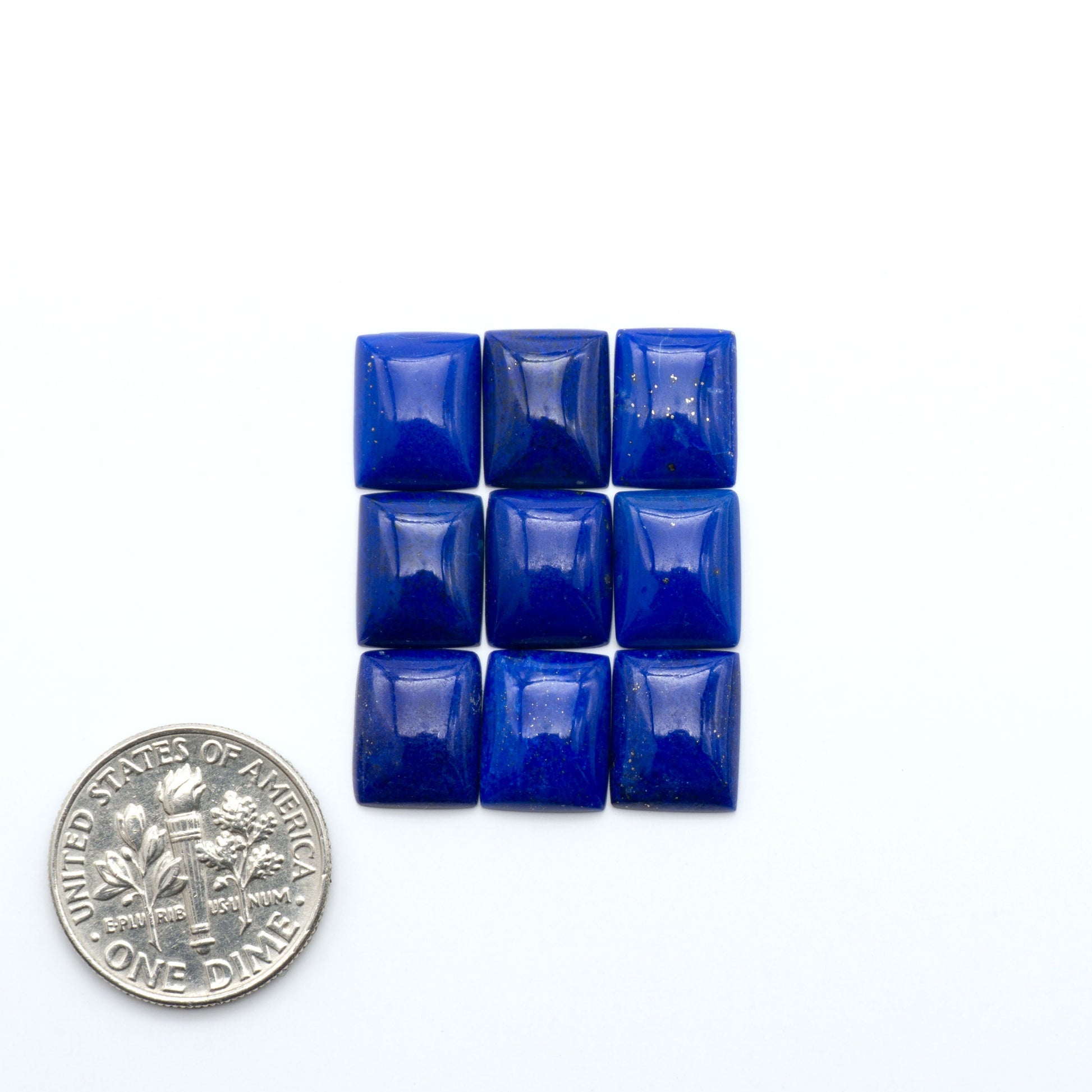 Shop natural Lapis Lazuli cabochons with rich blue tones and golden pyrite, perfect for silversmiths and jewelry makers designing custom pieces.

