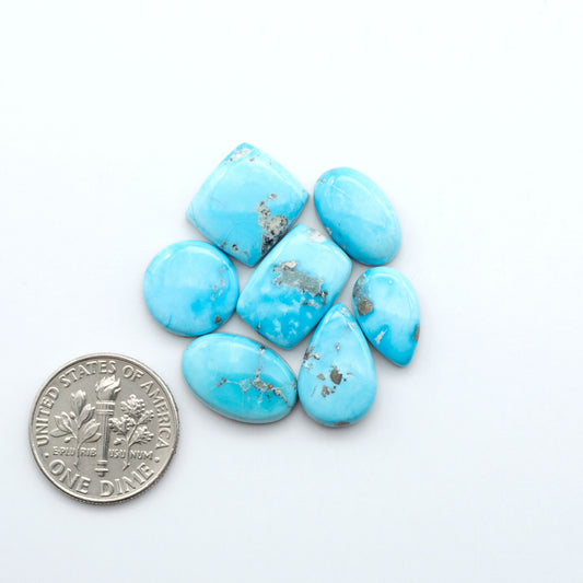 Create stunning handcrafted jewelry with Blue Bird Turquoise Cabochons. Their rich blue color and polish make them perfect for silversmiths and jewelry makers.