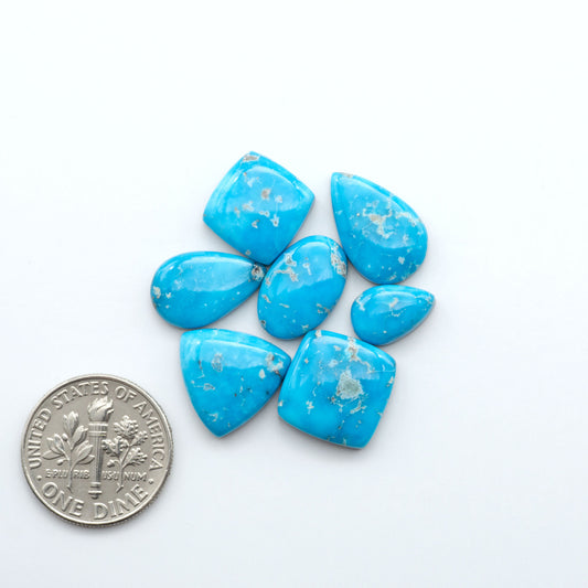 Create stunning handcrafted jewelry with Blue Bird Turquoise Cabochons. Their rich blue color and polish make them perfect for silversmiths and jewelry makers.