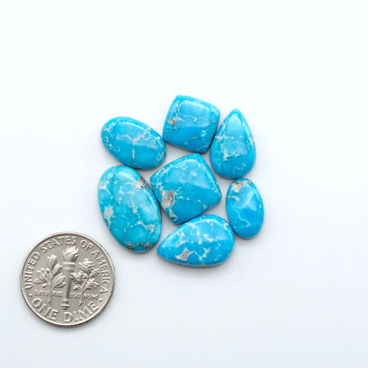 Create stunning handcrafted jewelry with Blue Bird Turquoise Cabochons. Their rich blue color and polish make them perfect for silversmiths and jewelry makers.