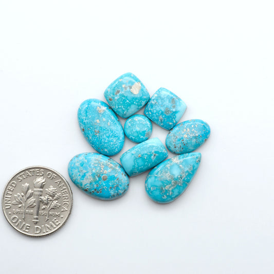 Create stunning handcrafted jewelry with Blue Bird Turquoise Cabochons. Their rich blue color and polish make them perfect for silversmiths and jewelry makers.