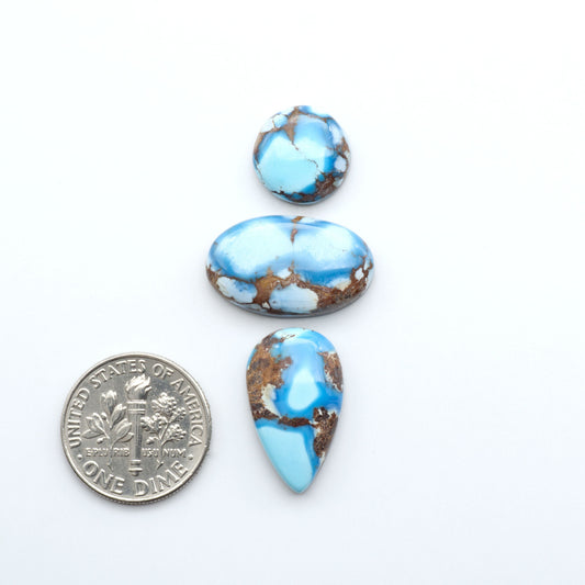 Discover the beauty of Natural Golden Hills Turquoise—prized for its icy blue tones, golden matrix, and exceptional quality. Ideal for artisan jewelry designs.