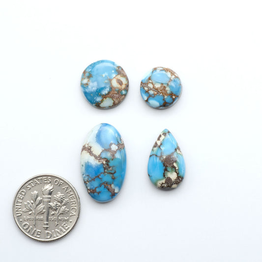 Discover the beauty of Natural Golden Hills Turquoise—prized for its icy blue tones, golden matrix, and exceptional quality. Ideal for artisan jewelry designs.