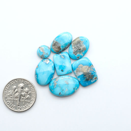 Create stunning handcrafted jewelry with Blue Bird Turquoise Cabochons. Their rich blue color and polish make them perfect for silversmiths and jewelry makers.
