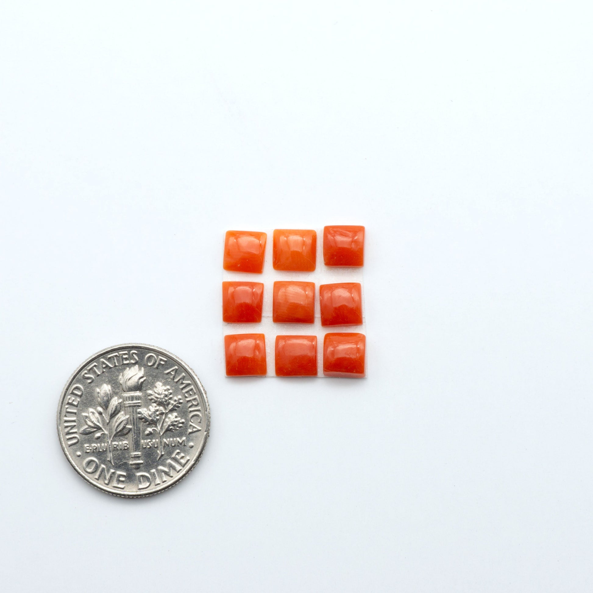 Discover natural Red Coral cabochons with deep crimson hues and smooth polish, ideal for creating timeless handcrafted rings, pendants, and custom designs.