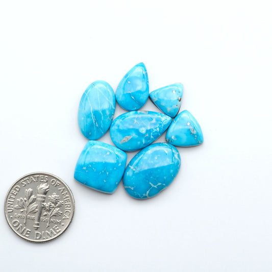 Create stunning handcrafted jewelry with Blue Bird Turquoise Cabochons. Their rich blue color and polish make them perfect for silversmiths and jewelry makers.