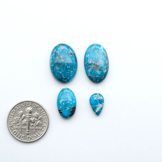 Create stunning handcrafted jewelry with Blue Bird Turquoise Cabochons. Their rich blue color and polish make them perfect for silversmiths and jewelry makers.