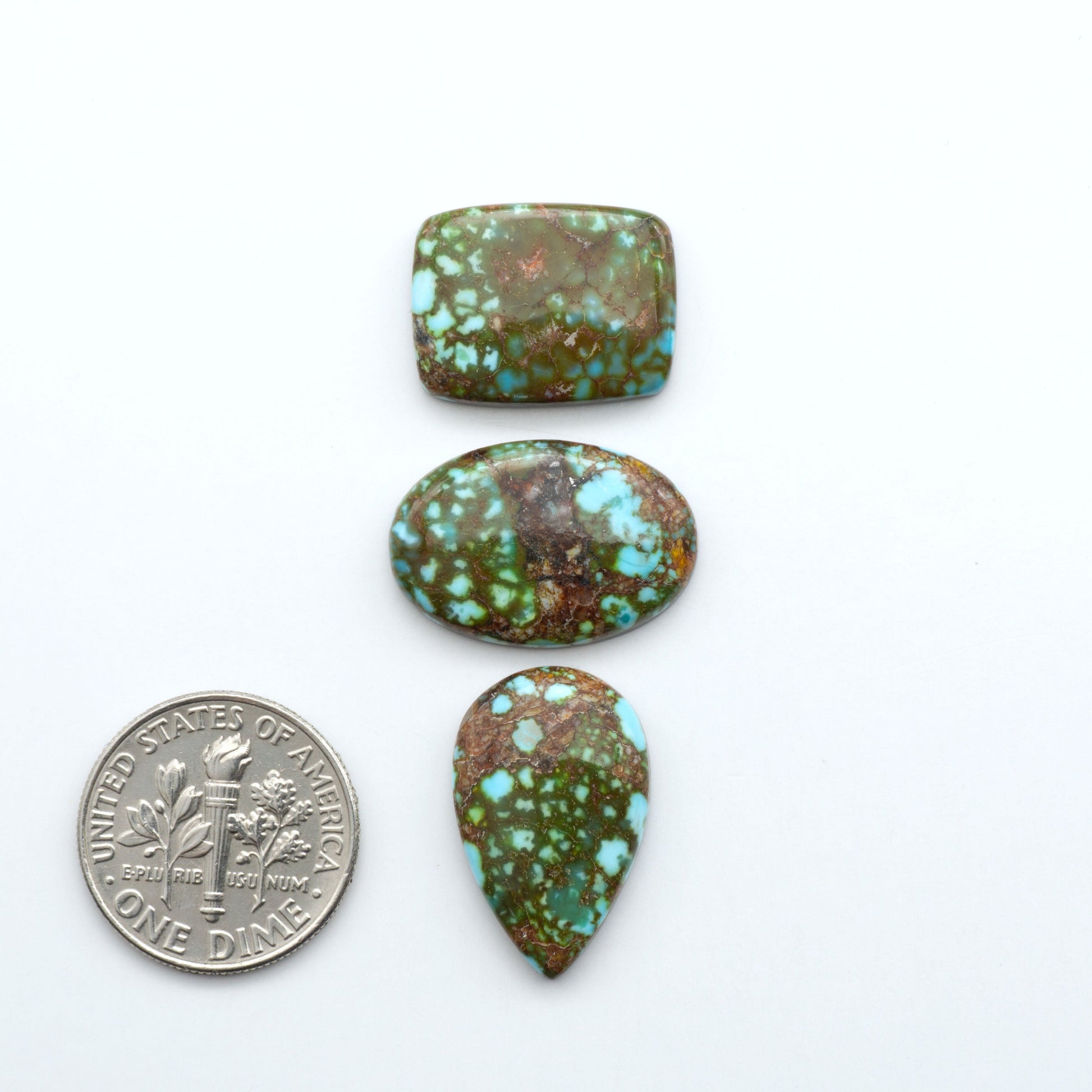 Kingman Turquoise Cabochons are a staple in the jewelry industry, known for their stunning blue-green color. Perfect for necklaces, earrings, and more!