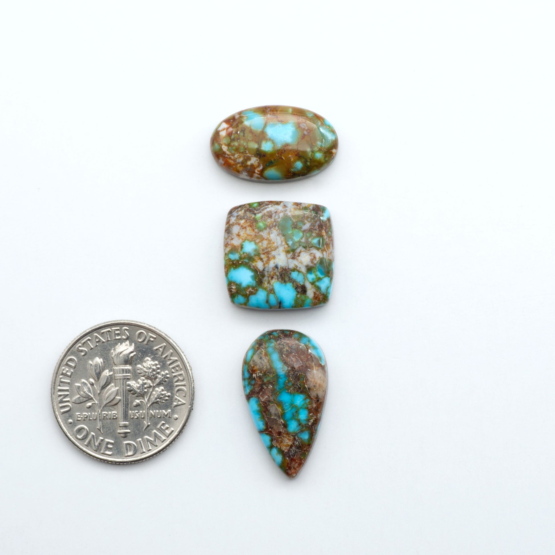 Kingman Turquoise Cabochons are a staple in the jewelry industry, known for their stunning blue-green color. Perfect for necklaces, earrings, and more!