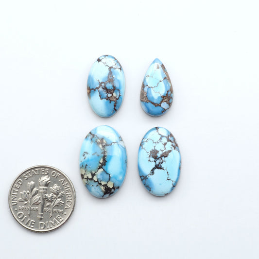 Discover the beauty of Natural Golden Hills Turquoise—prized for its icy blue tones, golden matrix, and exceptional quality. Ideal for artisan jewelry designs.

