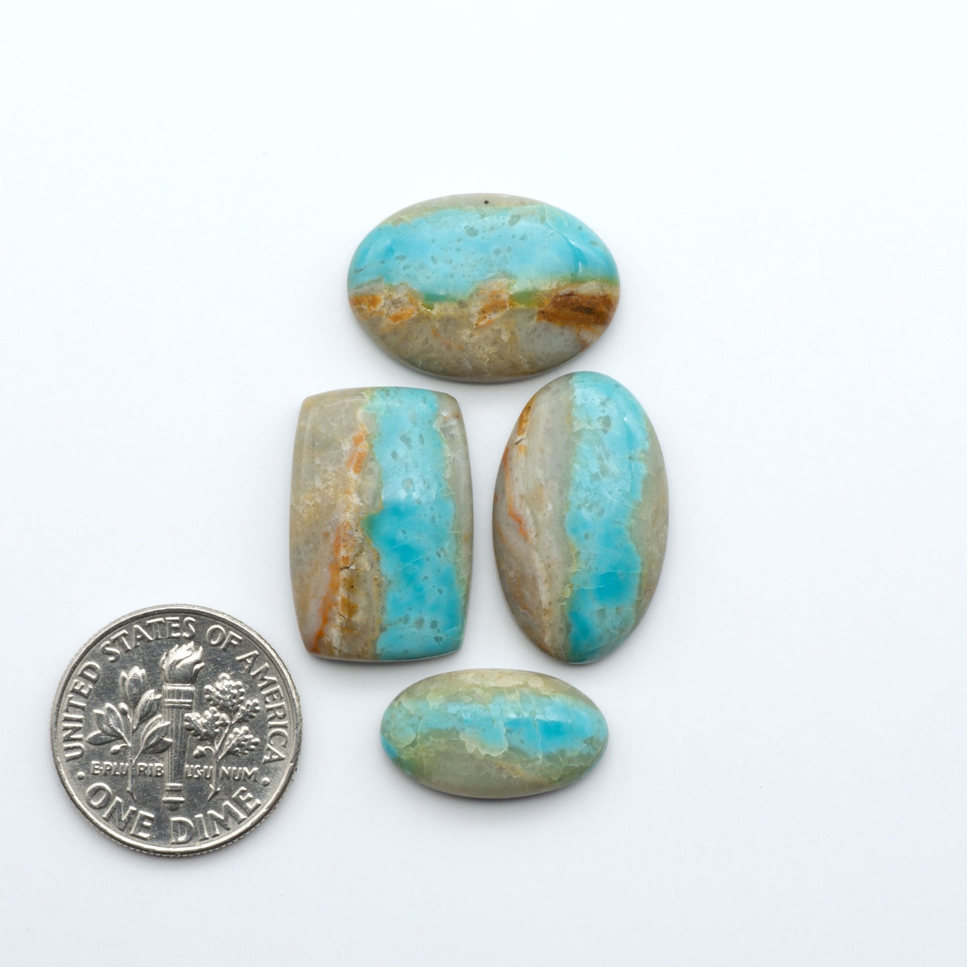Add a touch of beauty to your collection with our stunning Pilot Mountain Turquoise Cabochons. Perfect for jewelry making each piece is truly one-of-a-kind.