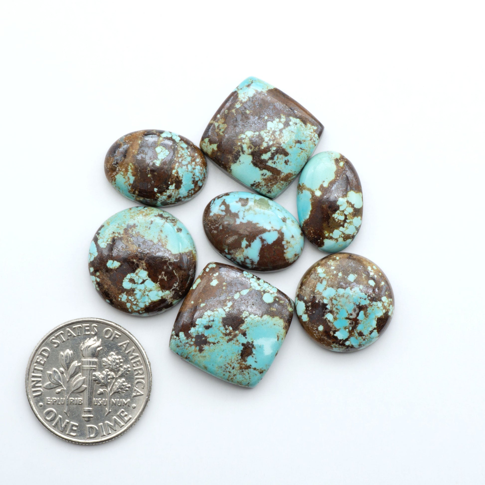 Number 8 Turquoise Cabochons have been selected for their quality and unique appearance. Don't miss the chance to add a one-of-a-kind piece to your collection.