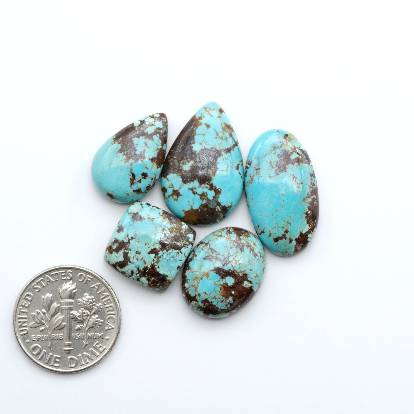 Number 8 Turquoise Cabochons have been selected for their quality and unique appearance. Don't miss the chance to add a one-of-a-kind piece to your collection.
