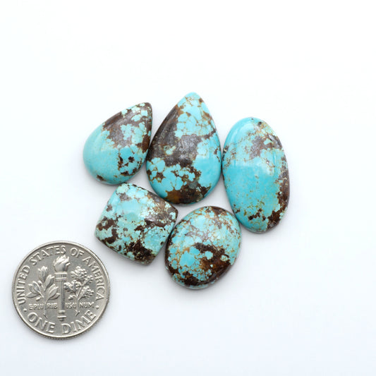 Number 8 Turquoise Cabochons have been selected for their quality and unique appearance. Don't miss the chance to add a one-of-a-kind piece to your collection.