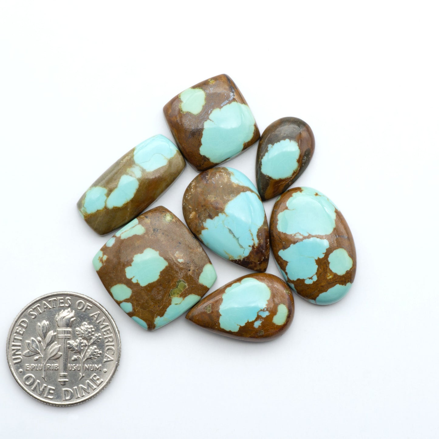 Number 8 Turquoise Cabochons have been selected for their quality and unique appearance. Don't miss the chance to add a one-of-a-kind piece to your collection.