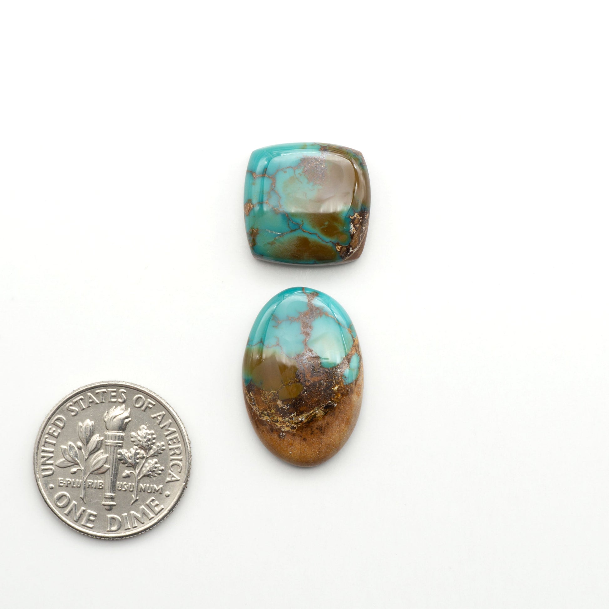 These Crow Springs Ribbon Turquoise Cabochons have a rich color and matrix that are sure to add a unique touch to a variety of jewelry pieces.