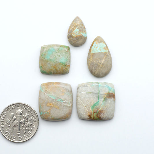 These Crow Springs Ribbon Turquoise Cabochons have a rich color and matrix that are sure to add a unique touch to a variety of jewelry pieces.
