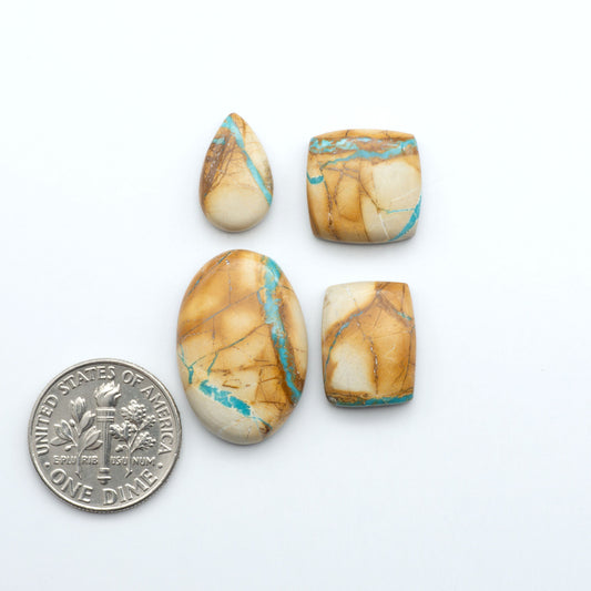 These Crow Springs Ribbon Turquoise Cabochons have a rich color and matrix that are sure to add a unique touch to a variety of jewelry pieces.