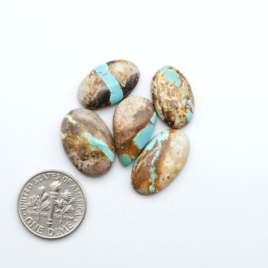 These Crow Springs Ribbon Turquoise Cabochons have a rich color and matrix that are sure to add a unique touch to a variety of jewelry pieces.