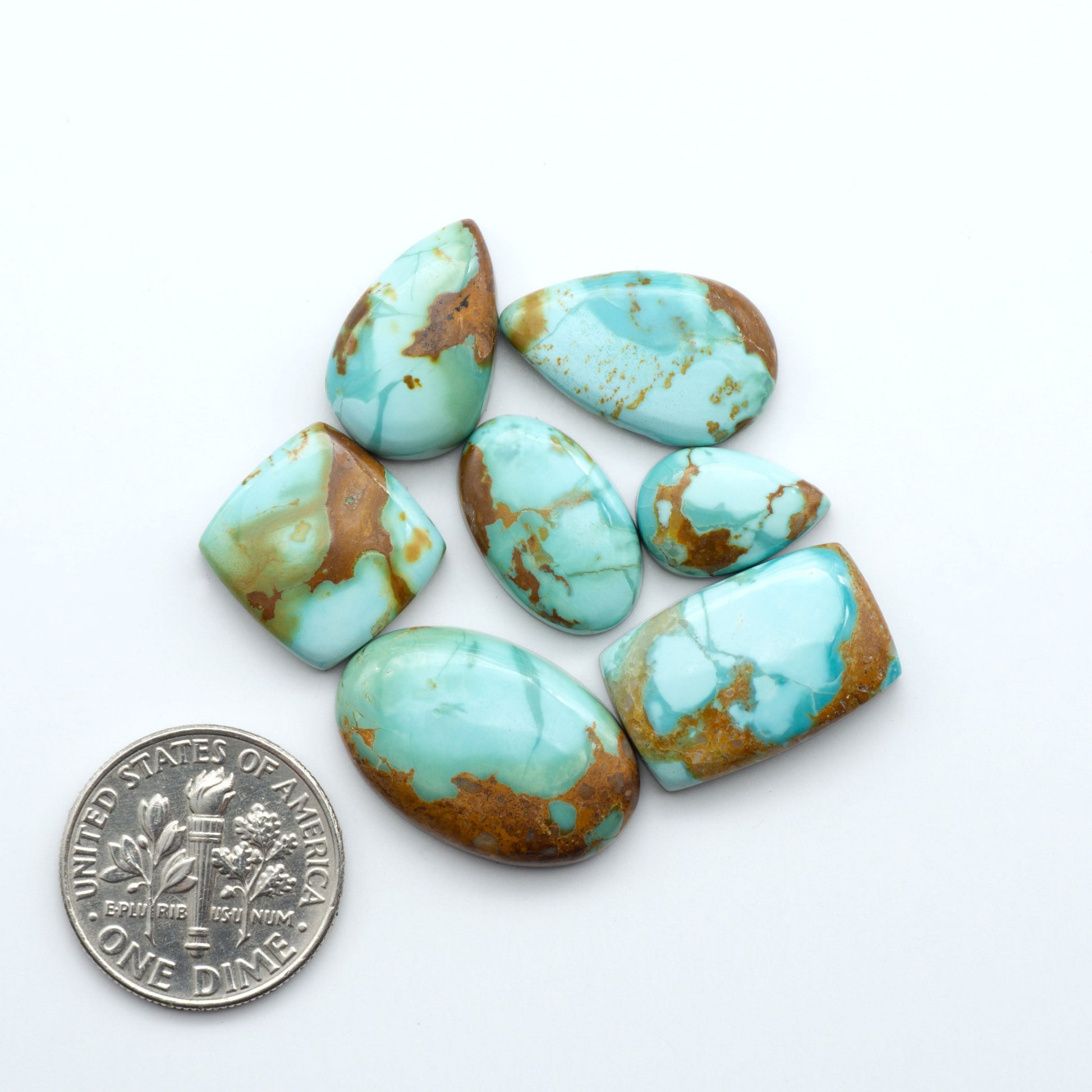Add a touch of beauty to your collection with our stunning Pilot Mountain Turquoise Cabochons. Perfect for jewelry making each piece is truly one-of-a-kind.