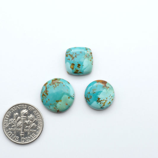 Add a touch of beauty to your collection with our stunning Pilot Mountain Turquoise Cabochons. Perfect for jewelry making each piece is truly one-of-a-kind.
