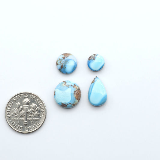 Discover the beauty of Natural Golden Hills Turquoise—prized for its icy blue tones, golden matrix, and exceptional quality. Ideal for artisan jewelry designs.