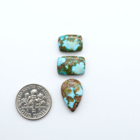 Kingman Turquoise Cabochons are a staple in the jewelry industry, known for their stunning blue-green color. Perfect for necklaces, earrings, and more!