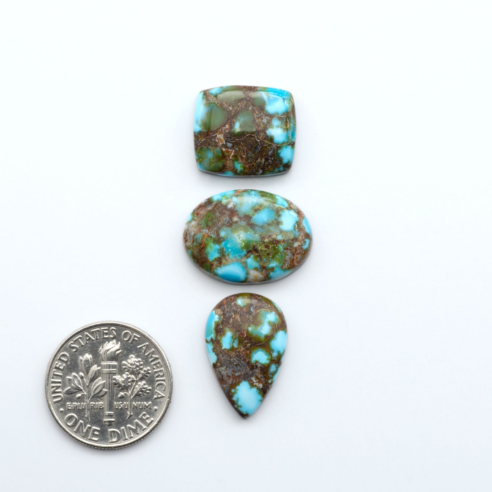 Kingman Turquoise Cabochons are a staple in the jewelry industry, known for their stunning blue-green color. Perfect for necklaces, earrings, and more!