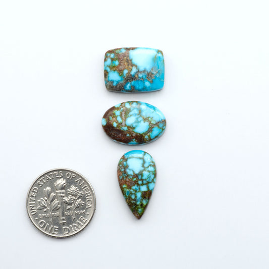 Kingman Turquoise Cabochons are a staple in the jewelry industry, known for their stunning blue-green color. Perfect for necklaces, earrings, and more!