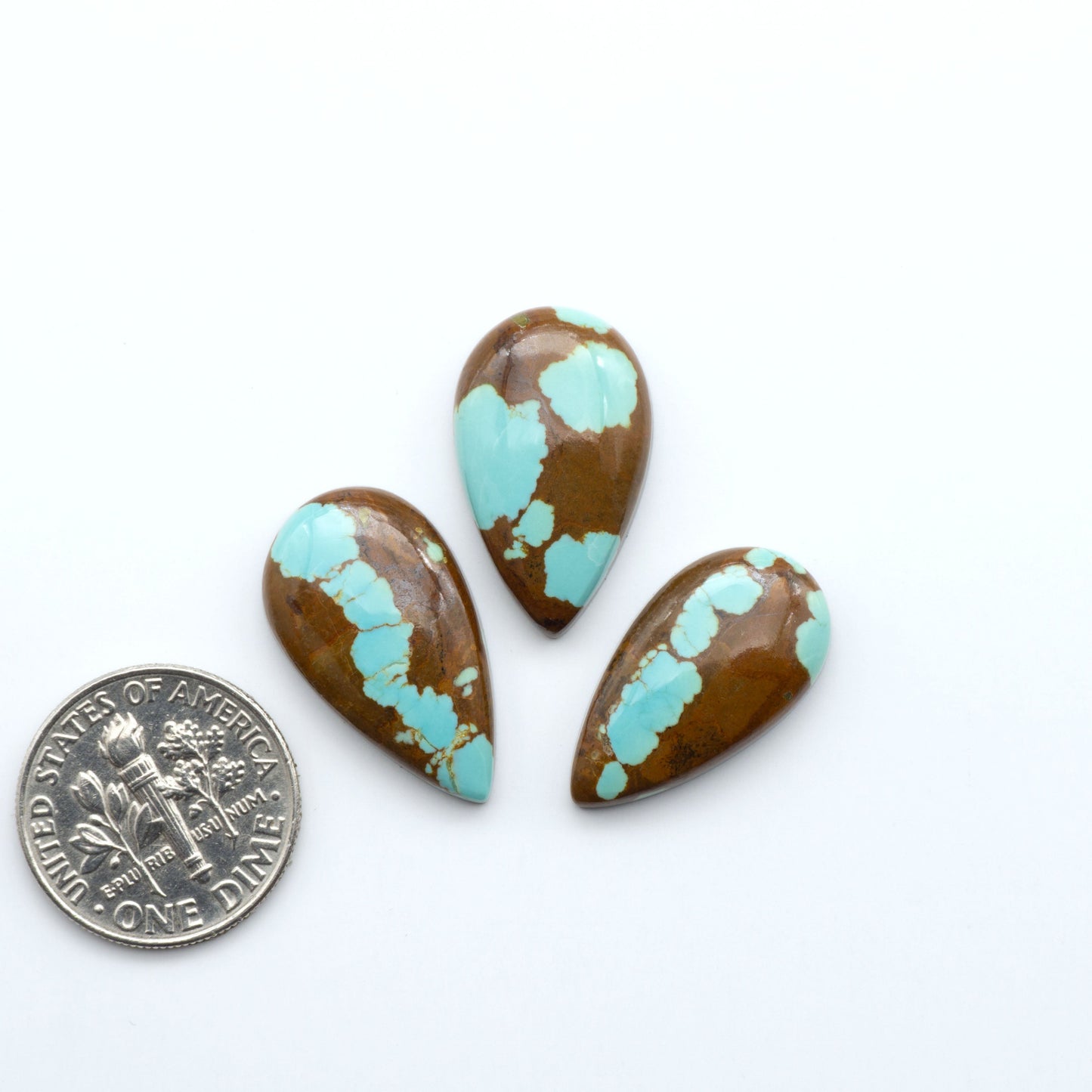 Number 8 Turquoise Cabochons have been selected for their quality and unique appearance. Don't miss the chance to add a one-of-a-kind piece to your collection.
