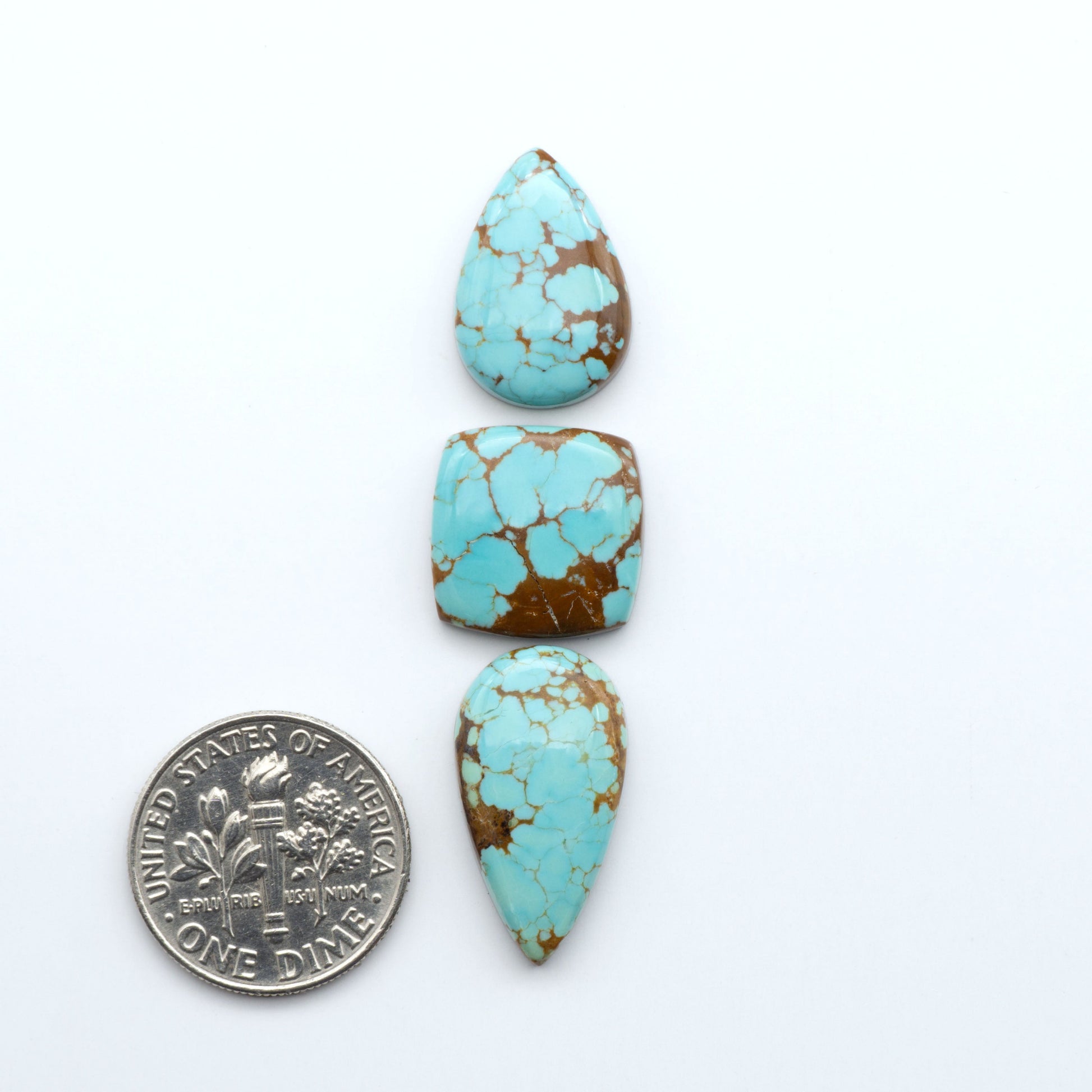 Number 8 Turquoise Cabochons have been selected for their quality and unique appearance. Don't miss the chance to add a one-of-a-kind piece to your collection.
