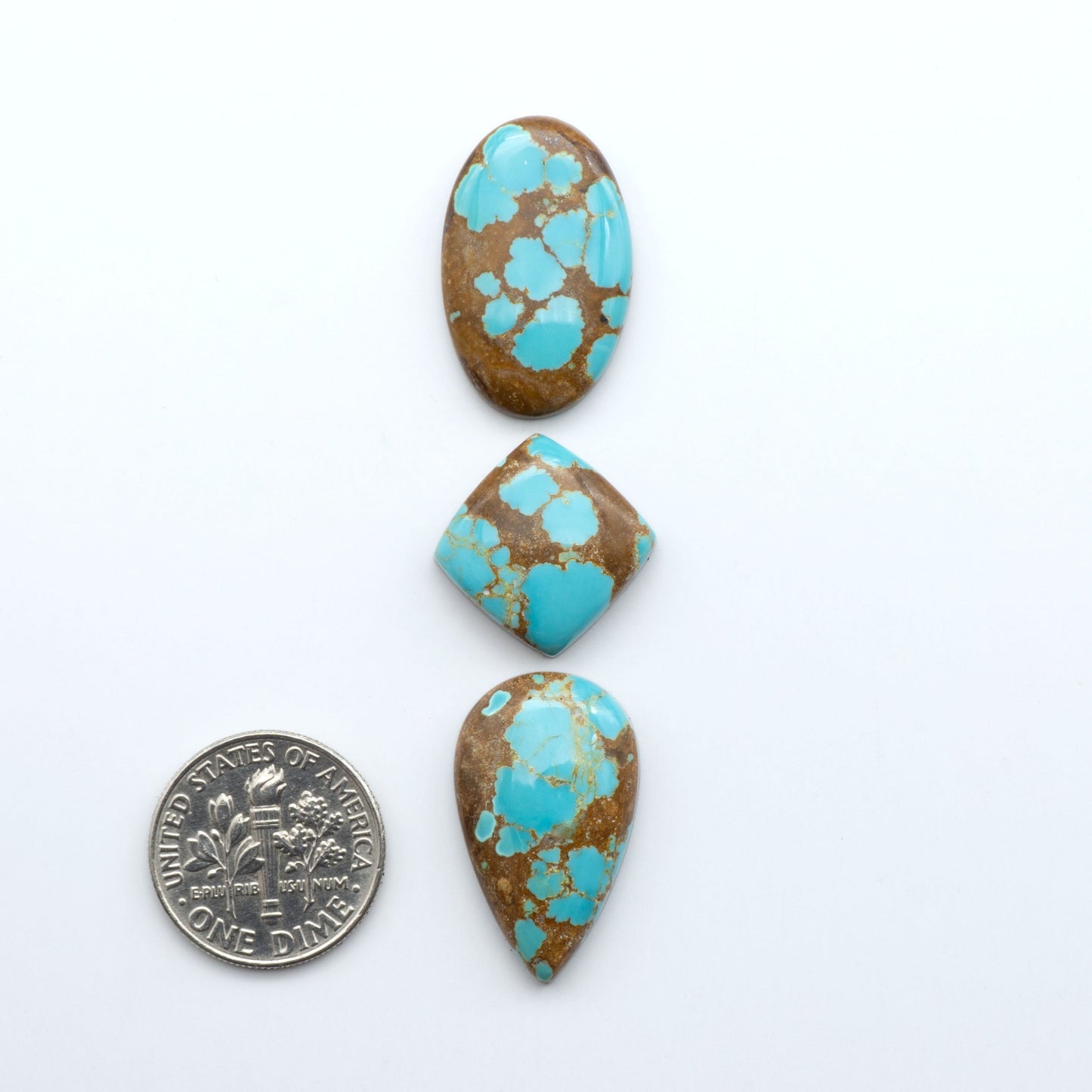 Number 8 Turquoise Cabochons have been selected for their quality and unique appearance. Don't miss the chance to add a one-of-a-kind piece to your collection.