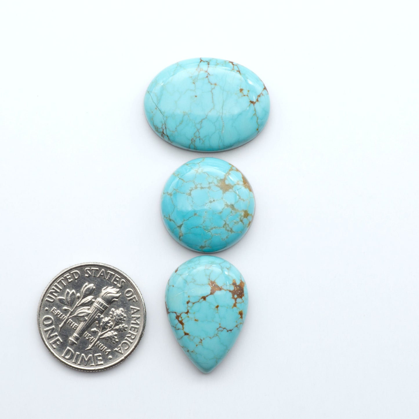 Number 8 Turquoise Cabochons have been selected for their quality and unique appearance. Don't miss the chance to add a one-of-a-kind piece to your collection.