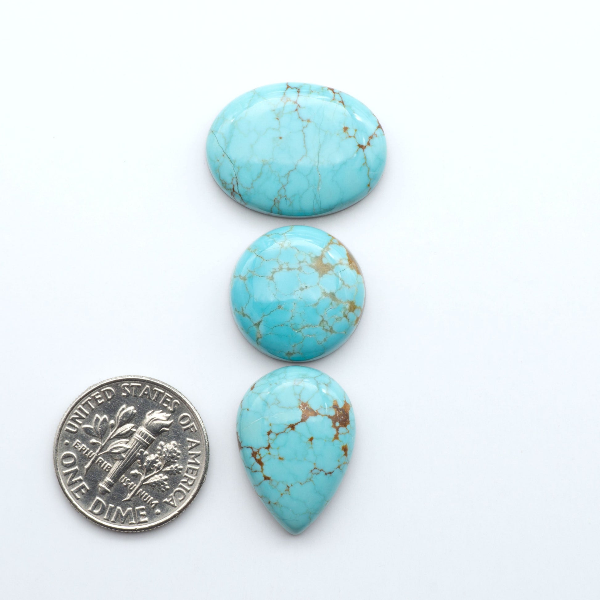 Number 8 Turquoise Cabochons have been selected for their quality and unique appearance. Don't miss the chance to add a one-of-a-kind piece to your collection.