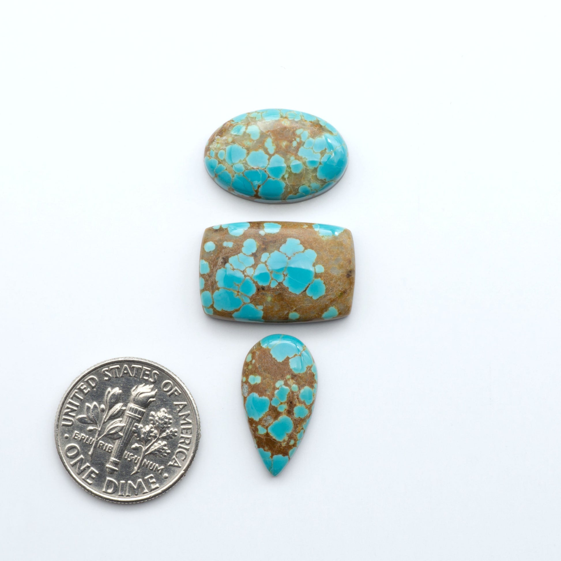 Number 8 Turquoise Cabochons have been selected for their quality and unique appearance. Don't miss the chance to add a one-of-a-kind piece to your collection.