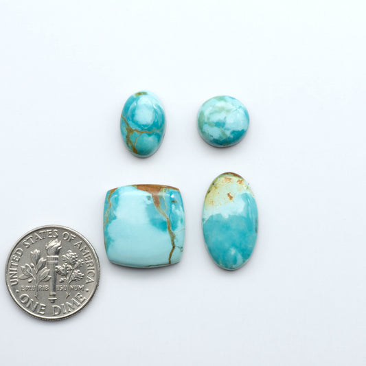 Add a touch of beauty to your collection with our stunning Pilot Mountain Turquoise Cabochons. Perfect for jewelry making each piece is truly one-of-a-kind.