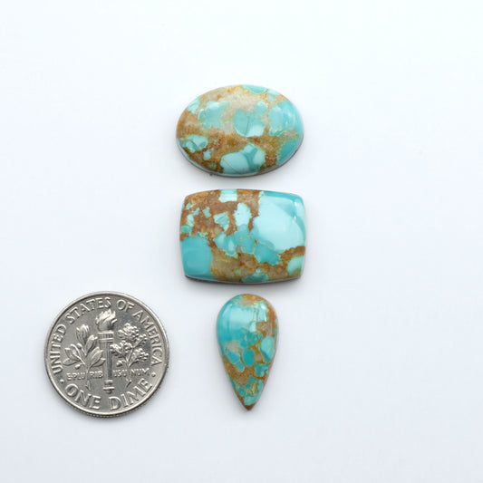 Add a touch of beauty to your collection with our stunning Pilot Mountain Turquoise Cabochons. Perfect for jewelry making each piece is truly one-of-a-kind.