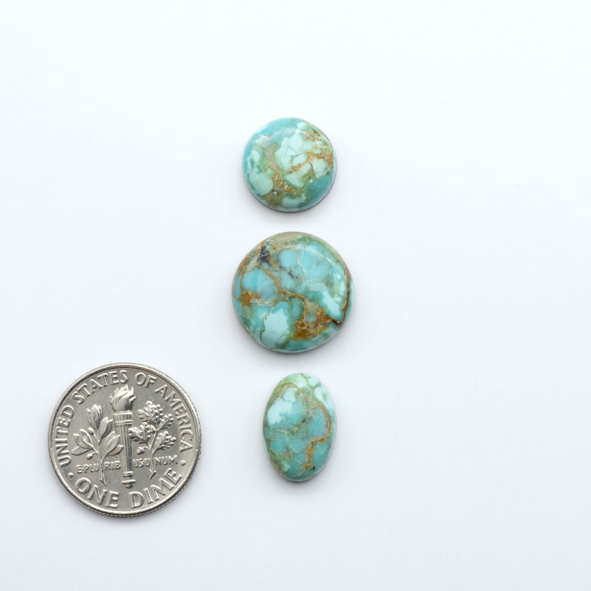 Add a touch of beauty to your collection with our stunning Pilot Mountain Turquoise Cabochons. Perfect for jewelry making each piece is truly one-of-a-kind.